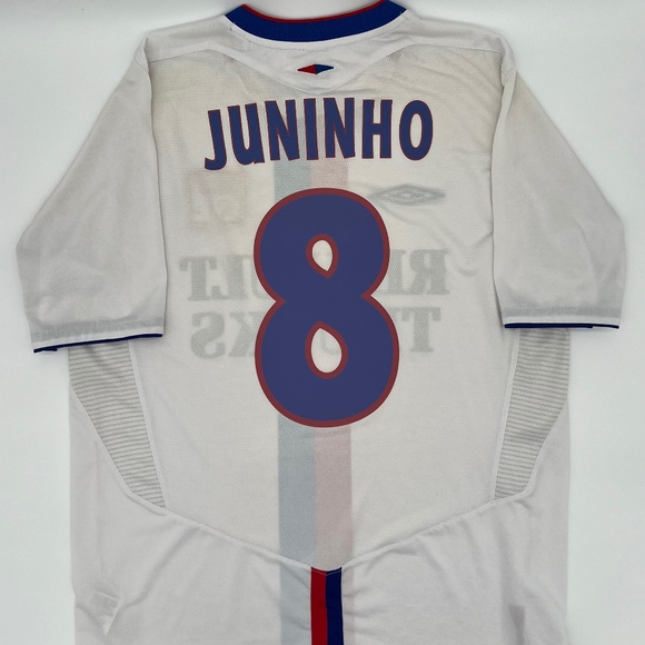 Juninho #8 Olympique Lyonnais 2004/05 Home ORIGINAL Umbro VTG Soccer Jersey (M)
